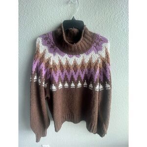 ❤️American Eagle Fair Isle Mock Neck Sweater XL